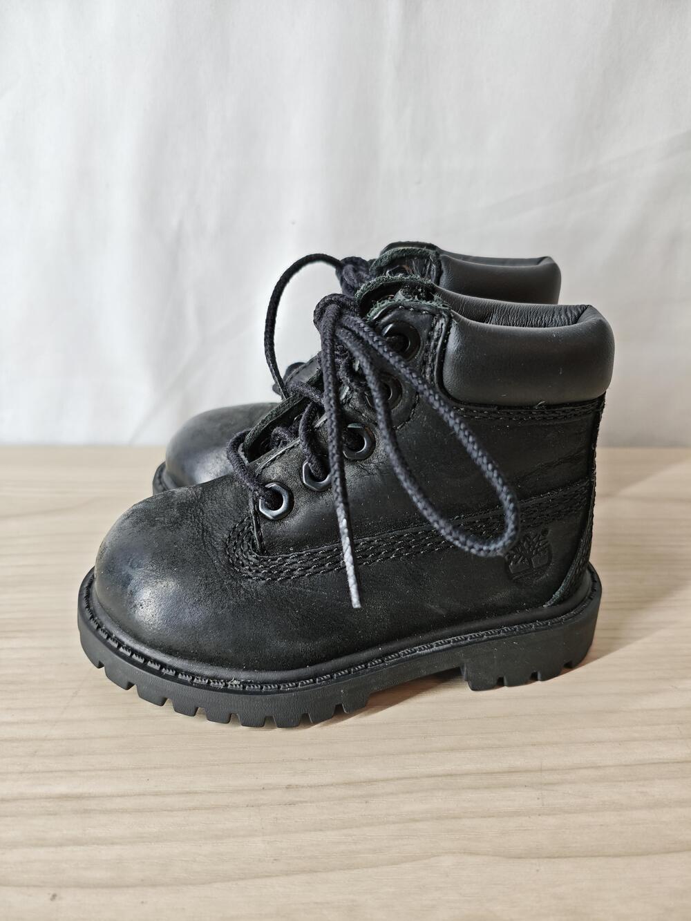 Timberland Boots Toddler Size 5 Black 6-Inch Leather Lace Up Lug Sole 12807